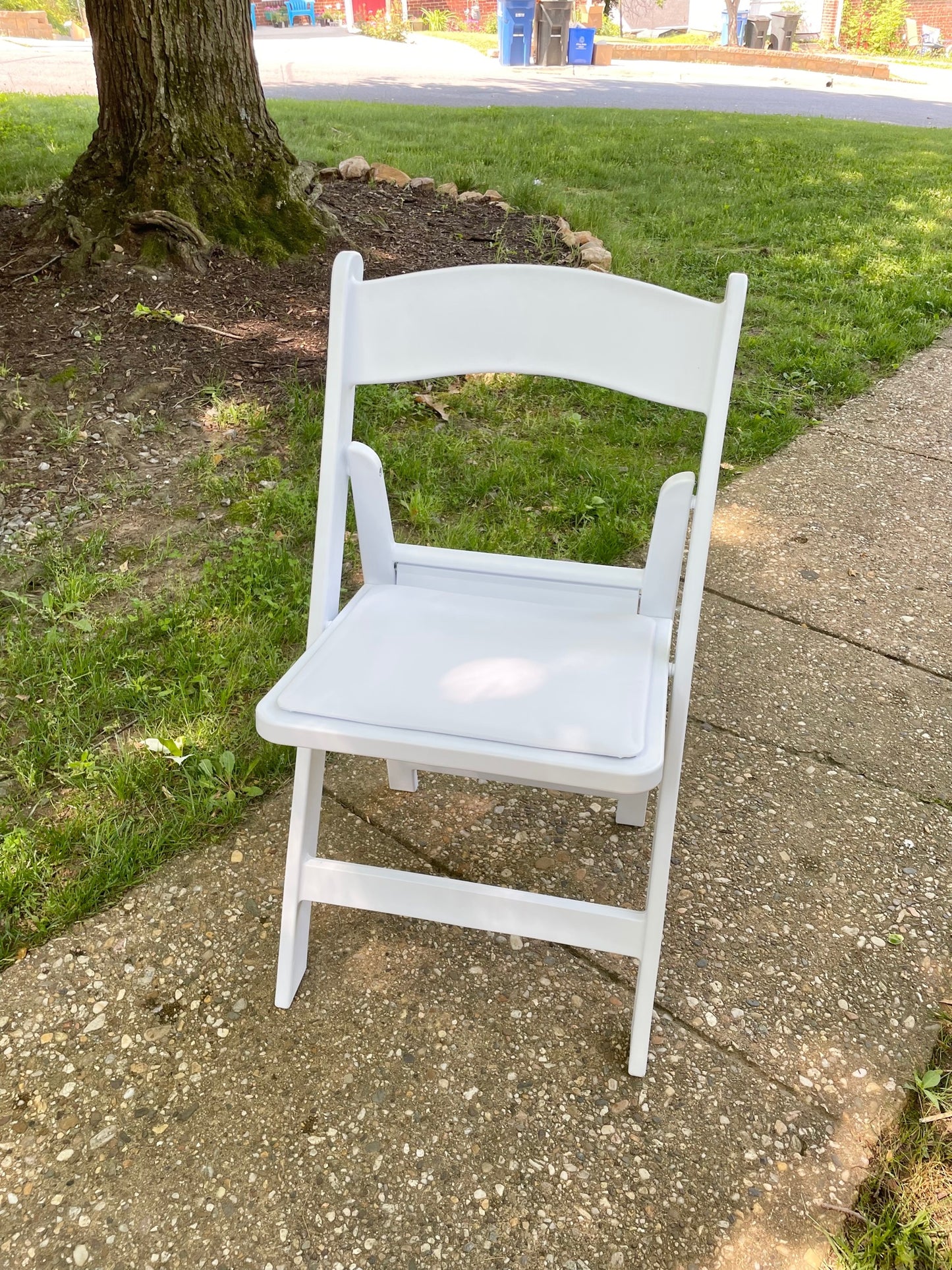 White Padded Resin Chair Rental for Weddings & Events