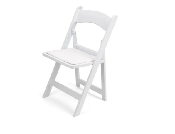 White Padded Resin Chair Rental for Weddings & Events