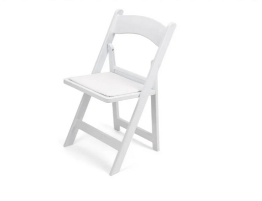 White Padded Resin Chair Rental for Weddings & Events